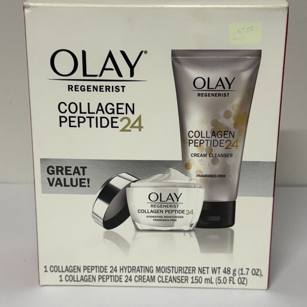 Olay Collagen Peptide Duo Pack: Face Wash 5oz & Moisturizer 1.7oz Frag-Free
